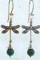 Titanium Niobium Dragonfly Charm Earrings