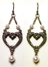 Hearts & Pearls Titanium Niobium Charm Earrings